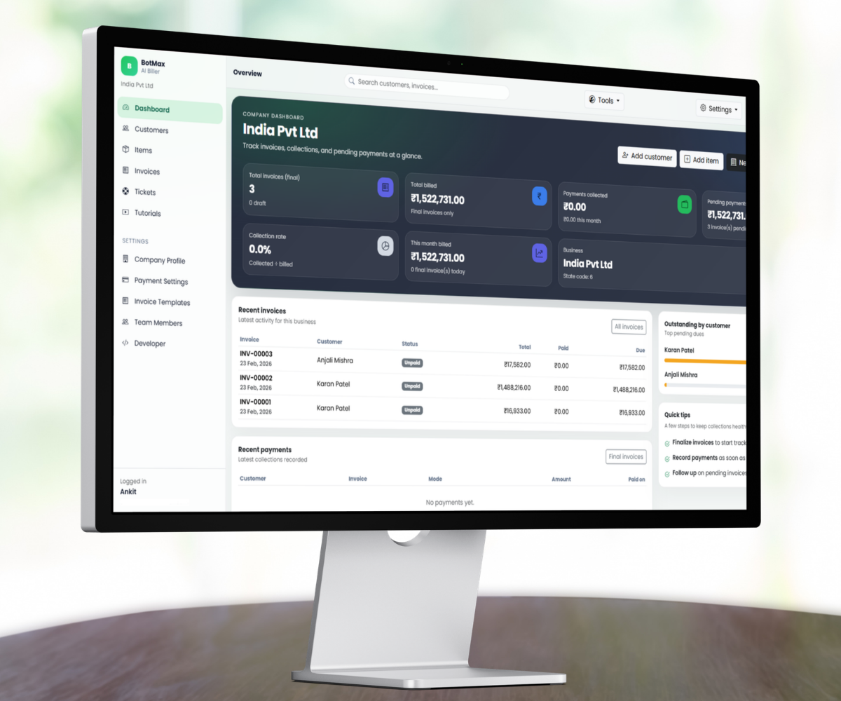 BotMax AI Biller Dashboard